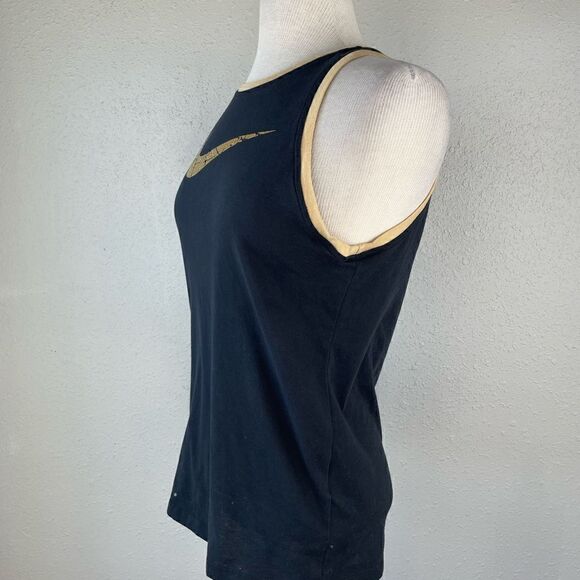 Nike Black and Gold Metallic Tank Top Size S EUC - Picture 2 of 6